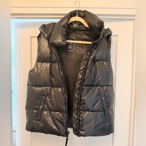 Gap Black Puffer Vest with Hood